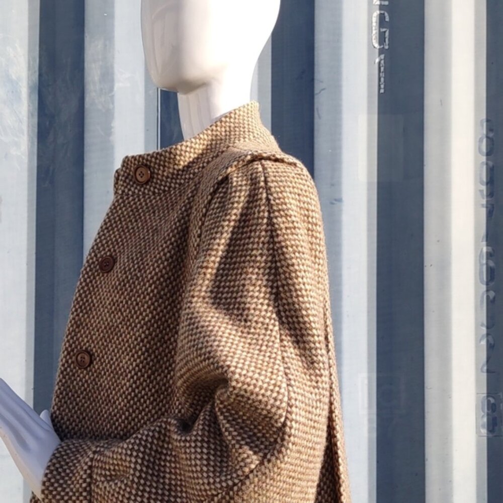 Gallery Vintage Ladies Pleated Pure Wool Coat